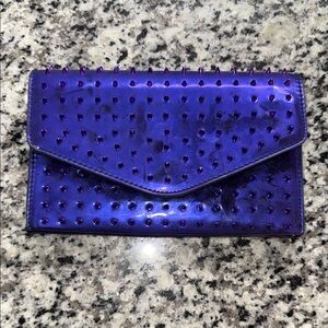 Steve Madden Metallic Purple Studded Clutch